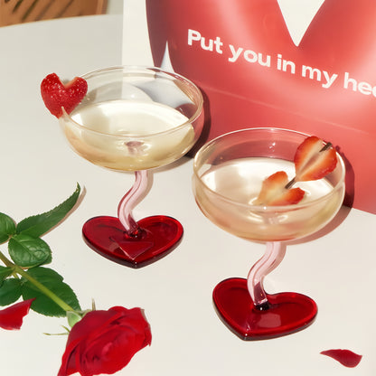 Heart Glass Goblet