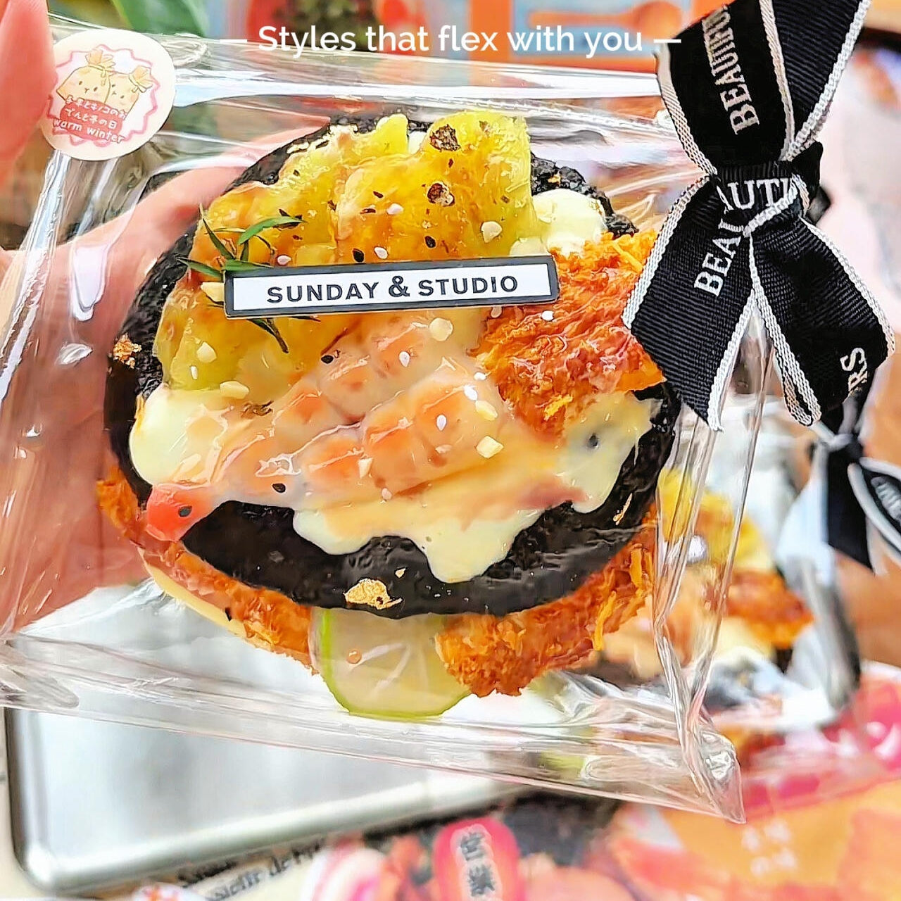 Three-Layer Black Gold Pineapple Fried Chicken Burger Squishy