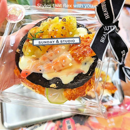 Three-Layer Black Gold Pineapple Fried Chicken Burger Squishy