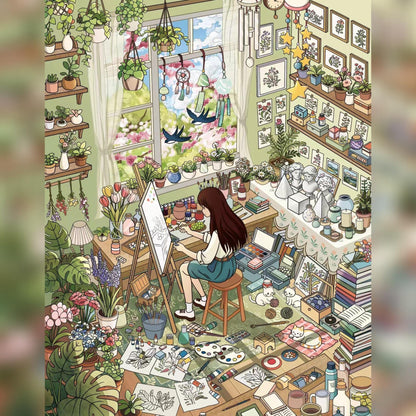 Gentle Hours 3D Sticker | 2 Cute Miniature Scenes