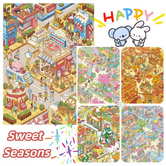 Sweet Seasons 3D Sticker | 5 Cute Miniature Scenes