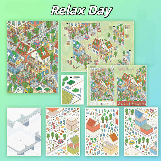 A Week of Days 3D Sticker | 5 Cute Miniature Scenes
