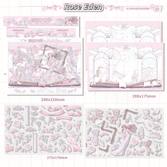 Flower Reverie Awake 3D Sticker | 3 Cute Miniature Scenes