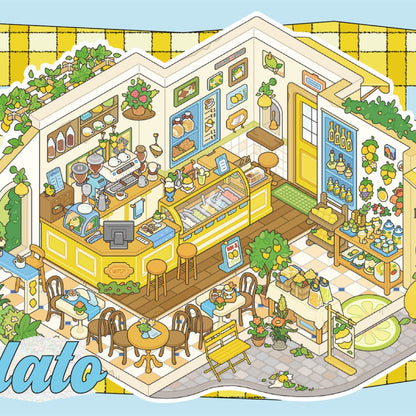 Italy Travel Diary 3D Sticker | 4 Cute Miniature Scenes