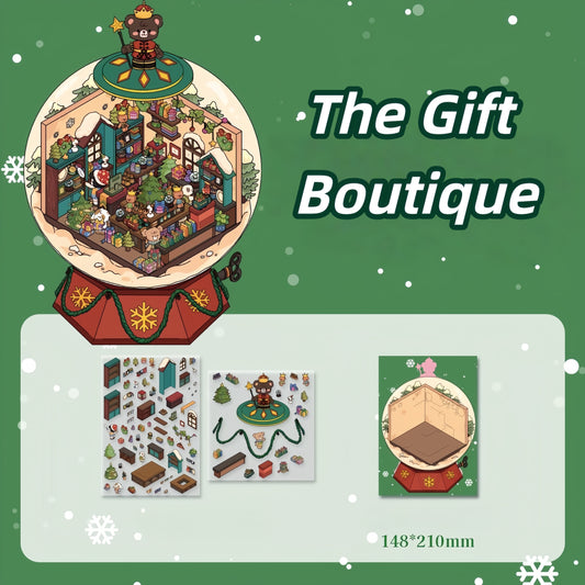 Winter Serene Crystal Poem 3D Sticker | 4 Cute Miniature Scenes