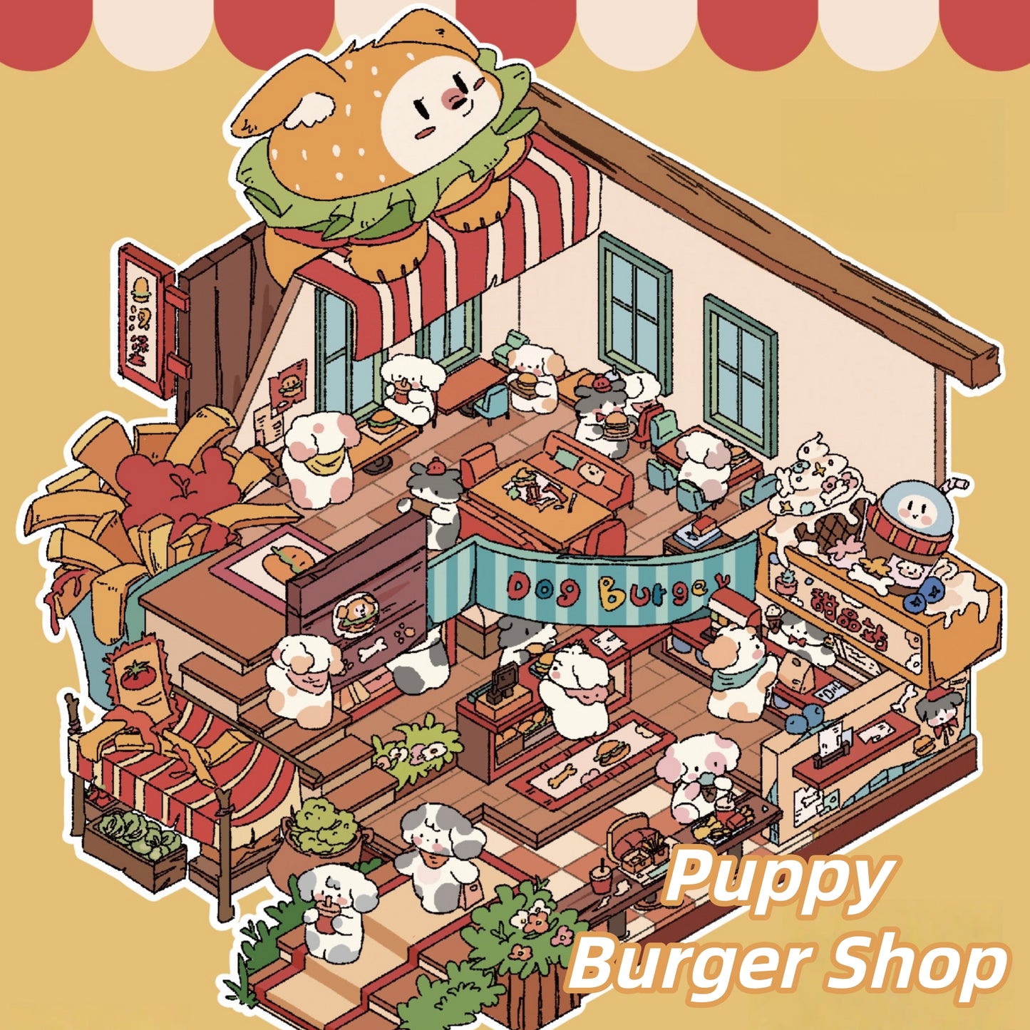 Cozy Cabin 3D Sticker | 3 Cute Miniature Scenes