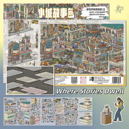 Town‘s Tales 3D Sticker | 4 Cute Miniature Scenes