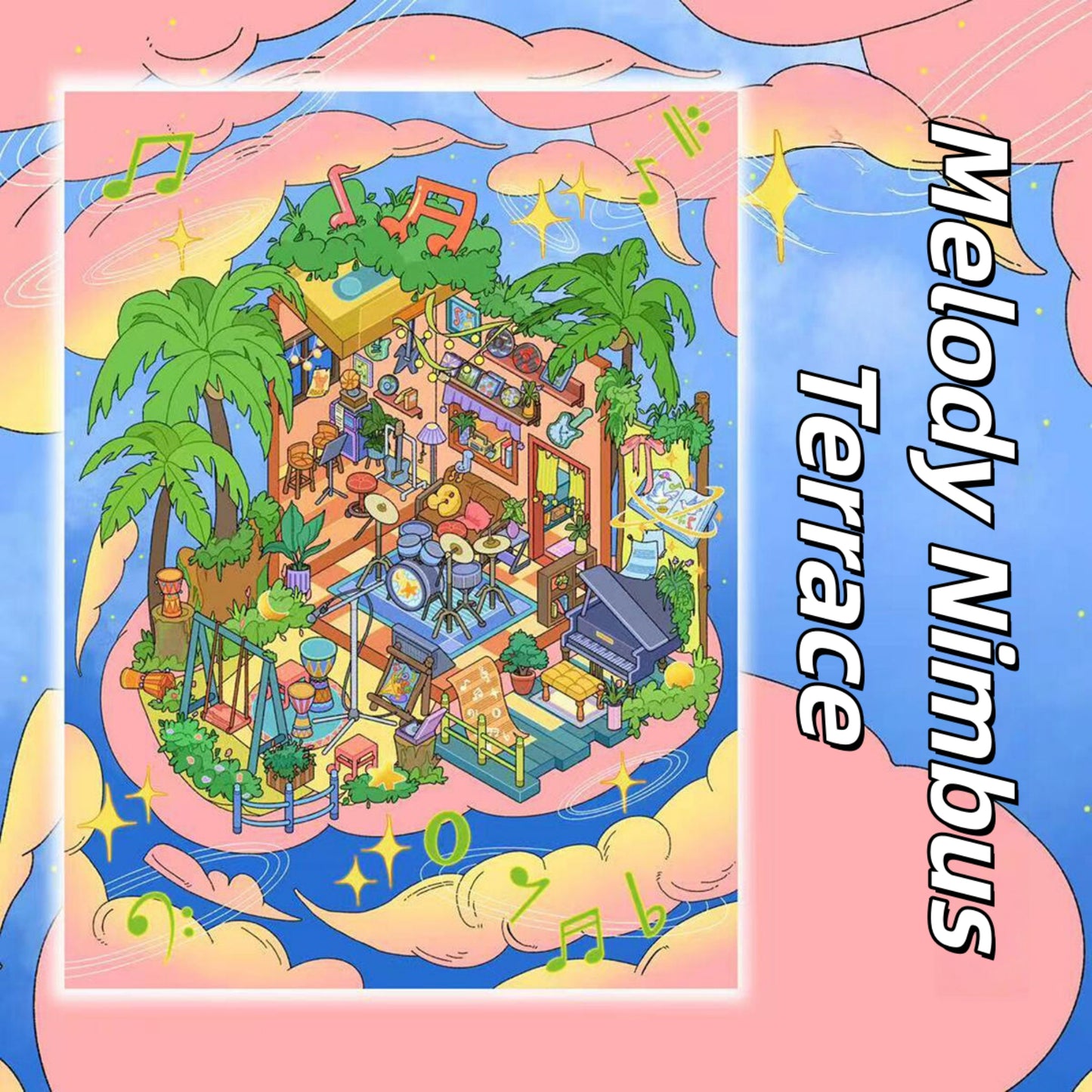 Beyond The Clouds 3D Sticker | 4 Cute Miniature Scenes