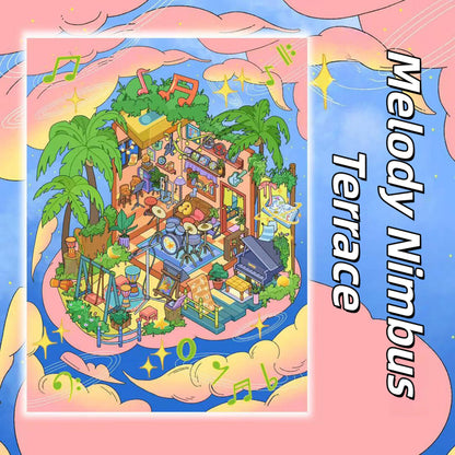 Beyond The Clouds 3D Sticker | 4 Cute Miniature Scenes