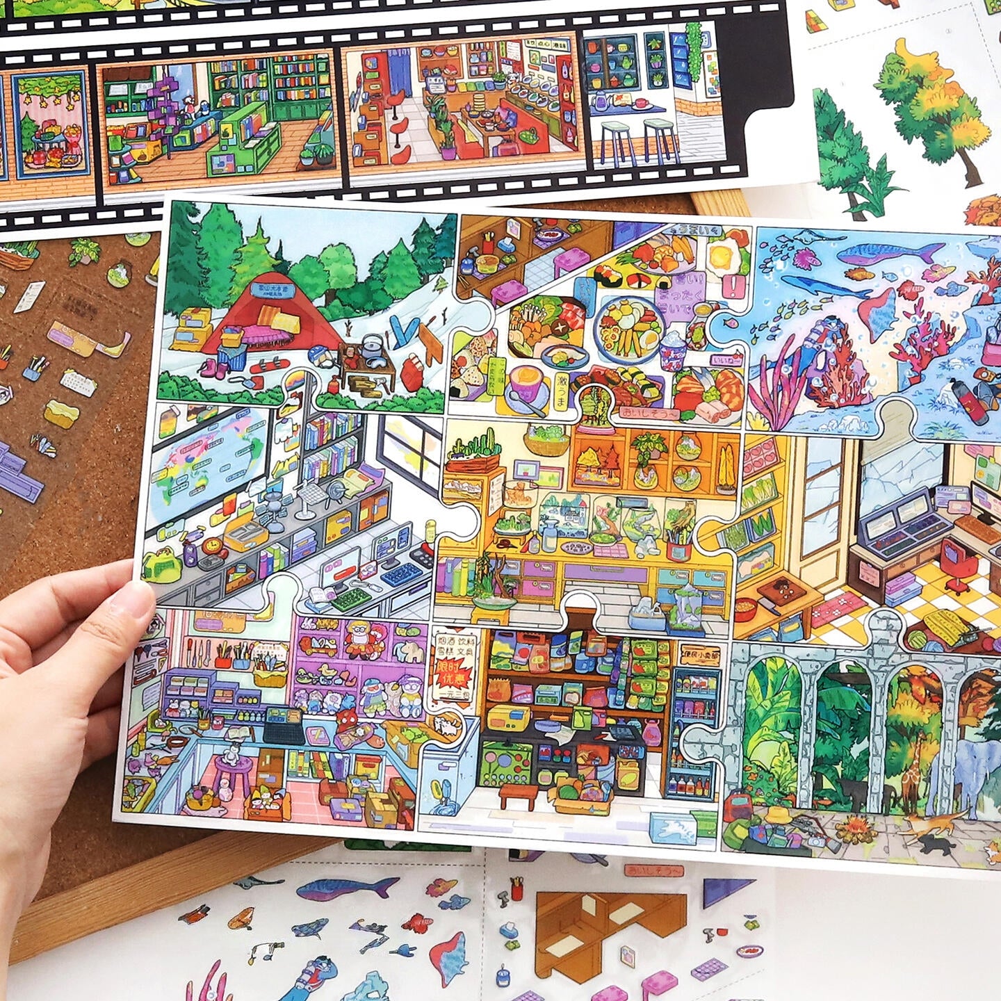Puzzle Life 3D Sticker | 2 Cute Miniature Scenes