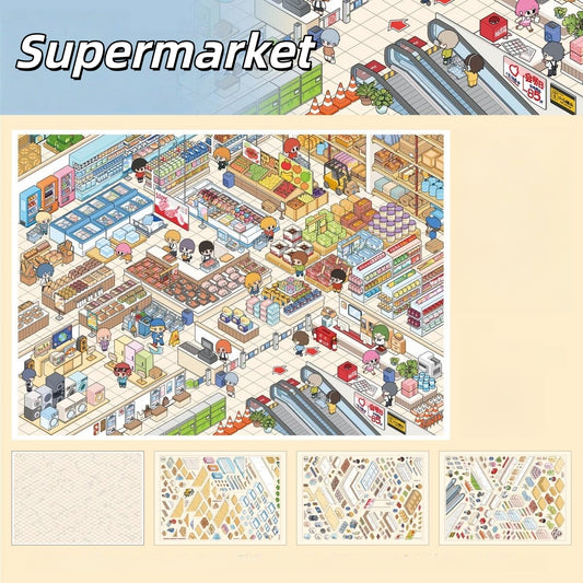 Small Worlds 3D Sticker | 4 Cute Miniature Scenes