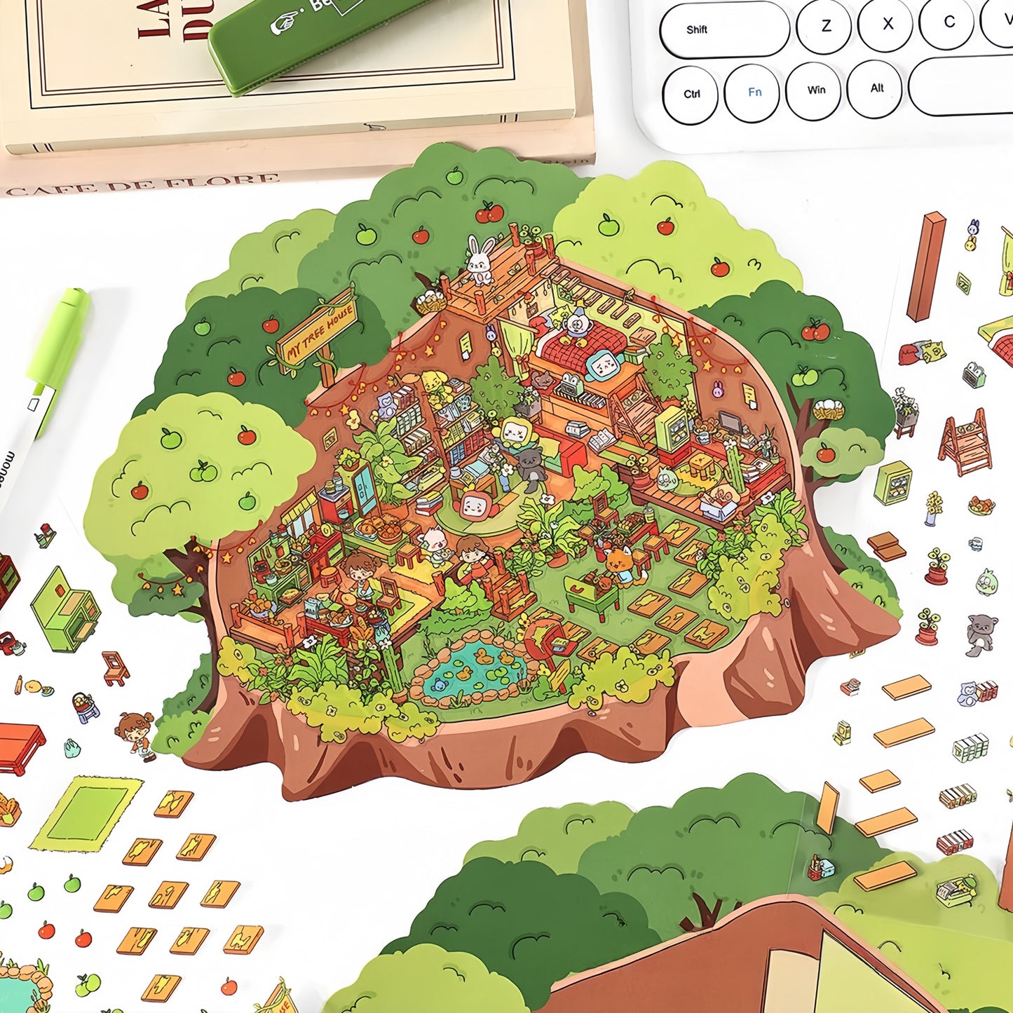 My Dream House 3D Sticker | 2 Cute Miniature Scenes