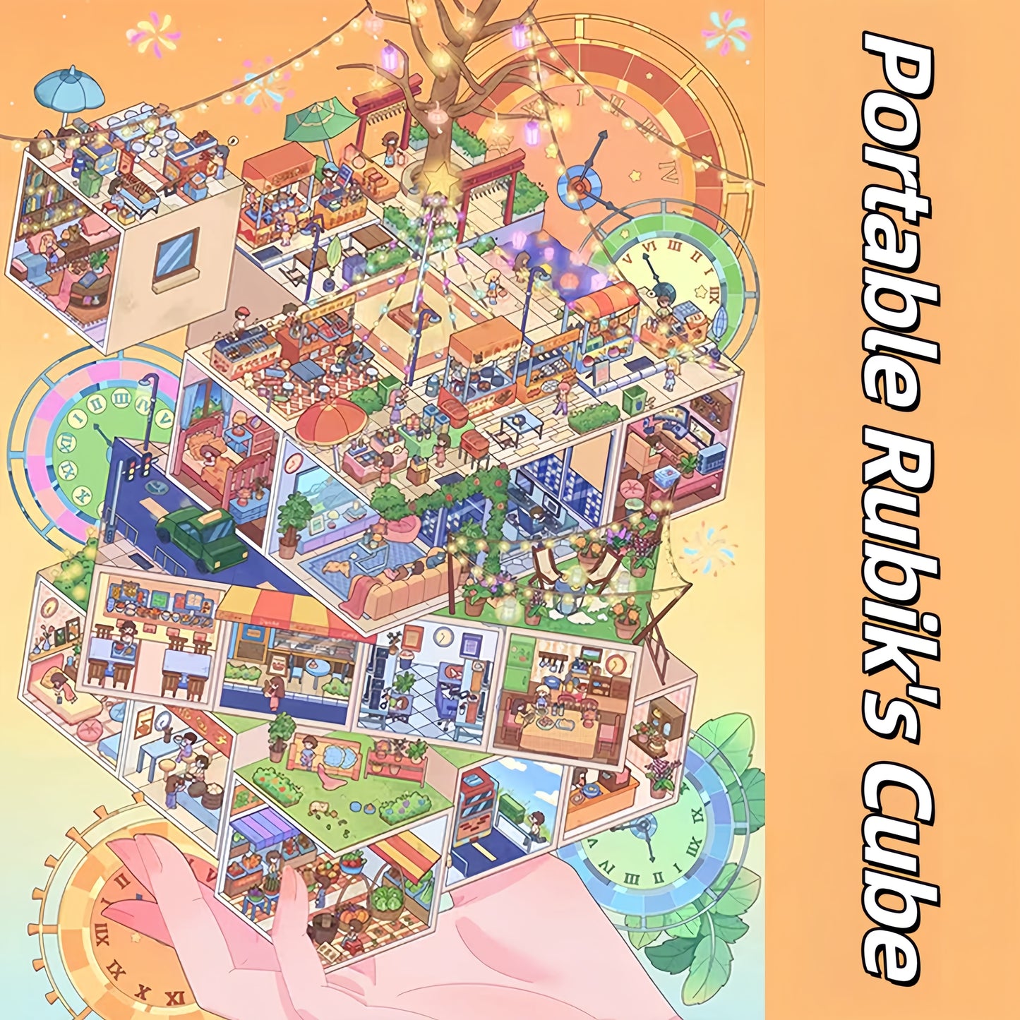 Fantasy Cottage 3D Sticker | 2 Cute Miniature Scenes