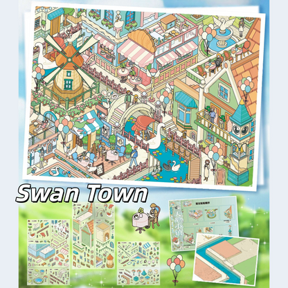 European Dreams 3D Sticker | 2 Cute Miniature Scenes