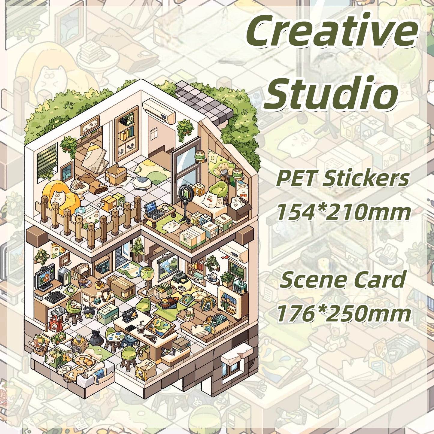 Moving Day 3D Sticker | 3 Cute Miniature Scenes
