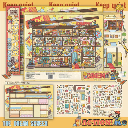 Dreaming and Puzzles 3D Sticker | 2 Cute Miniature Scenes