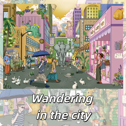 Wandering in the City 3D Sticker