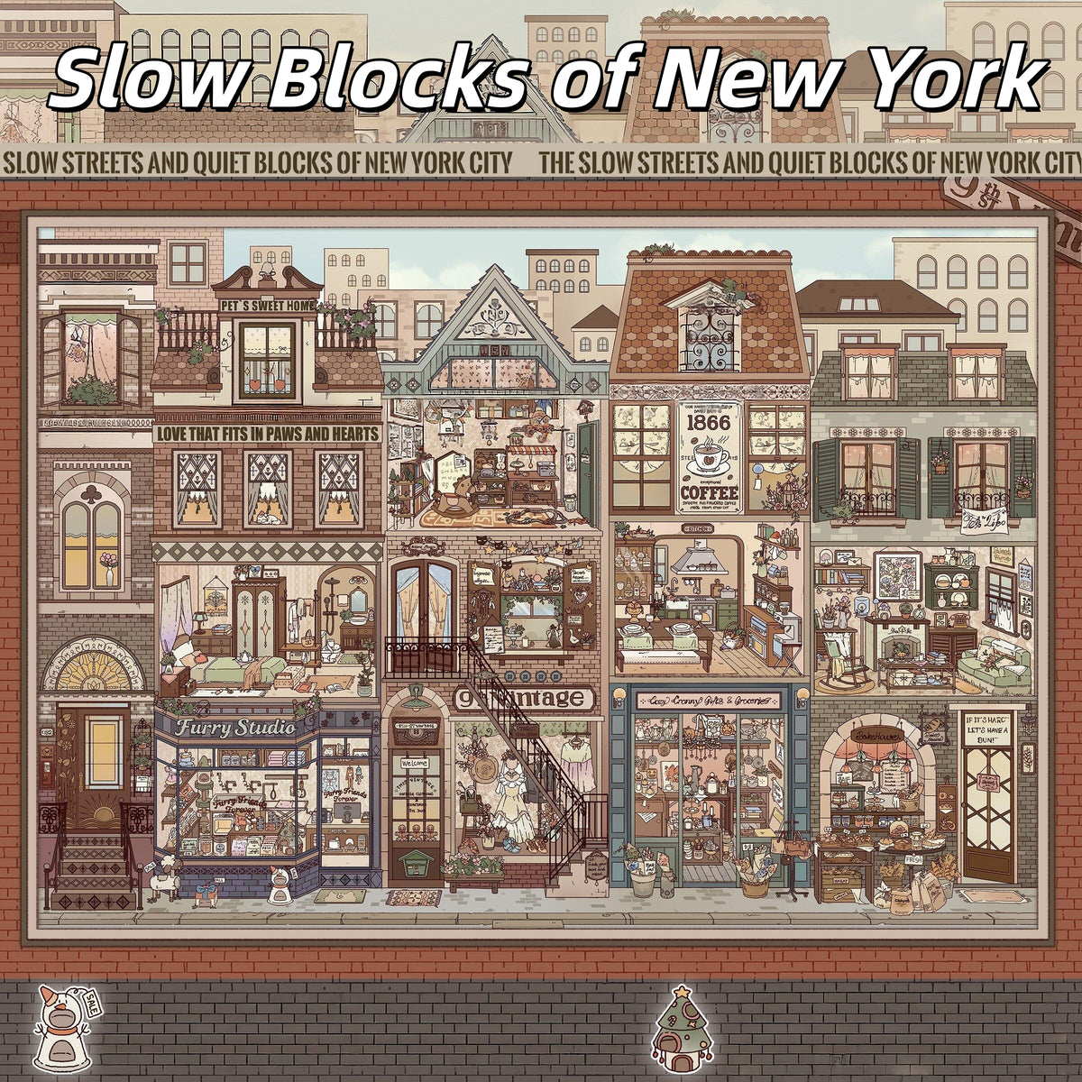 Slow Streets 3D Sticker | 5 Cute Miniature Scenes