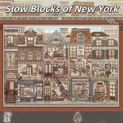 Slow Streets 3D Sticker | 5 Cute Miniature Scenes