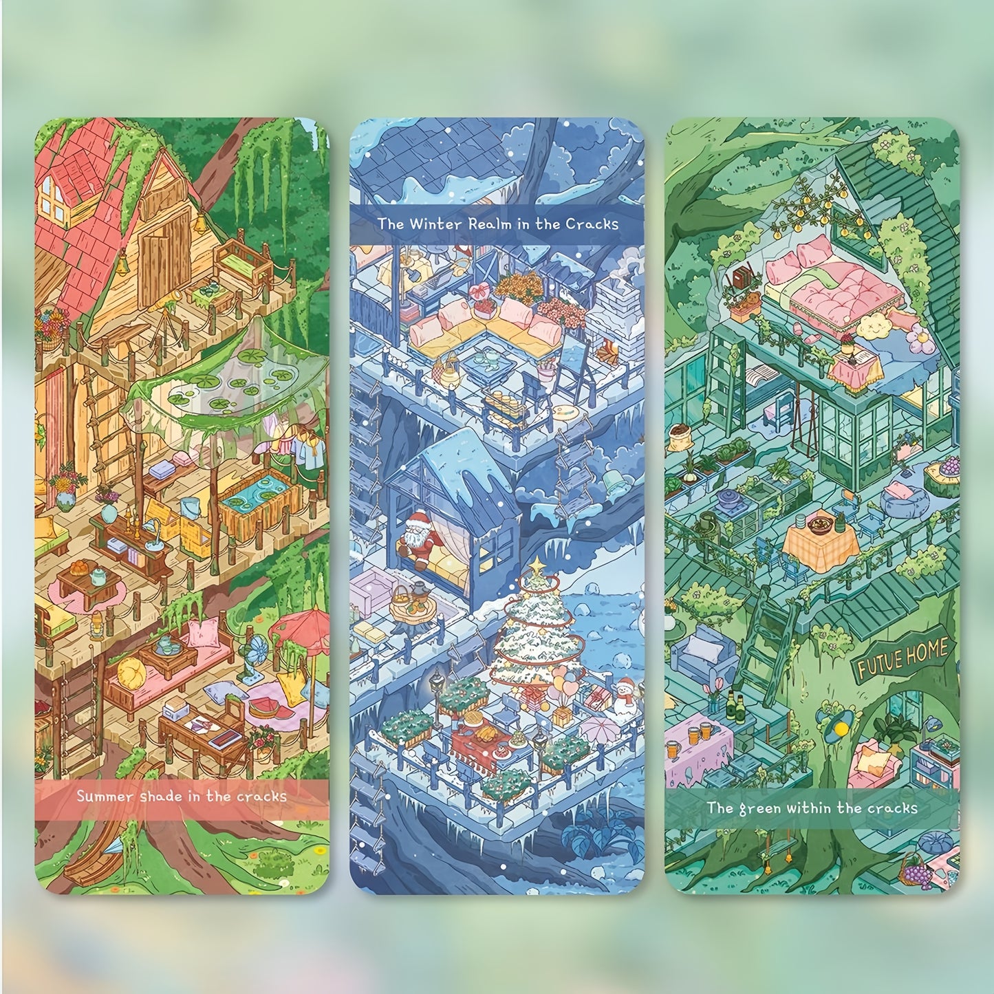 Time in the Cracks 3D Sticker | 3 Cute Miniature Scenes