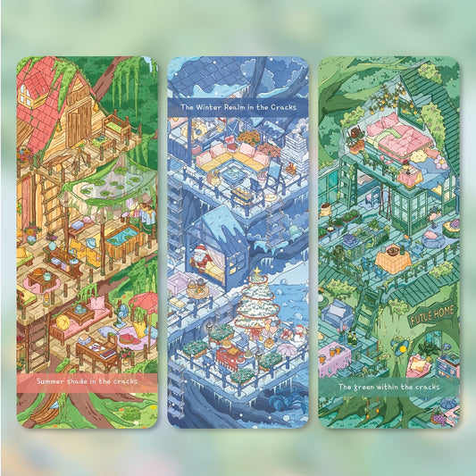 Time in the Cracks 3D Sticker | 3 Cute Miniature Scenes