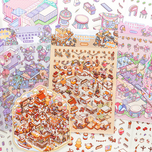 Whimsical Workshops 3D Sticker | 3 Cute Miniature Scenes
