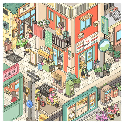 Roadtrip in China 3D Sticker | 6 Cute Miniature Scenes