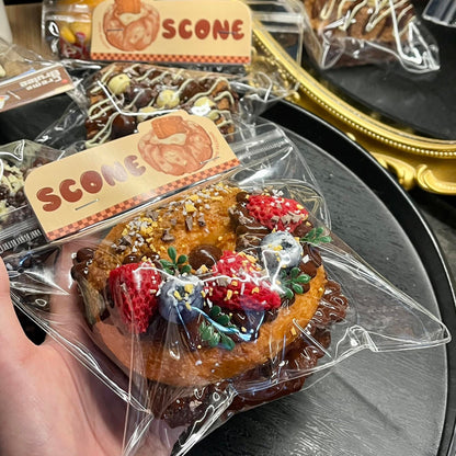 Chocolate Strawberry Bagel Burger Squishy