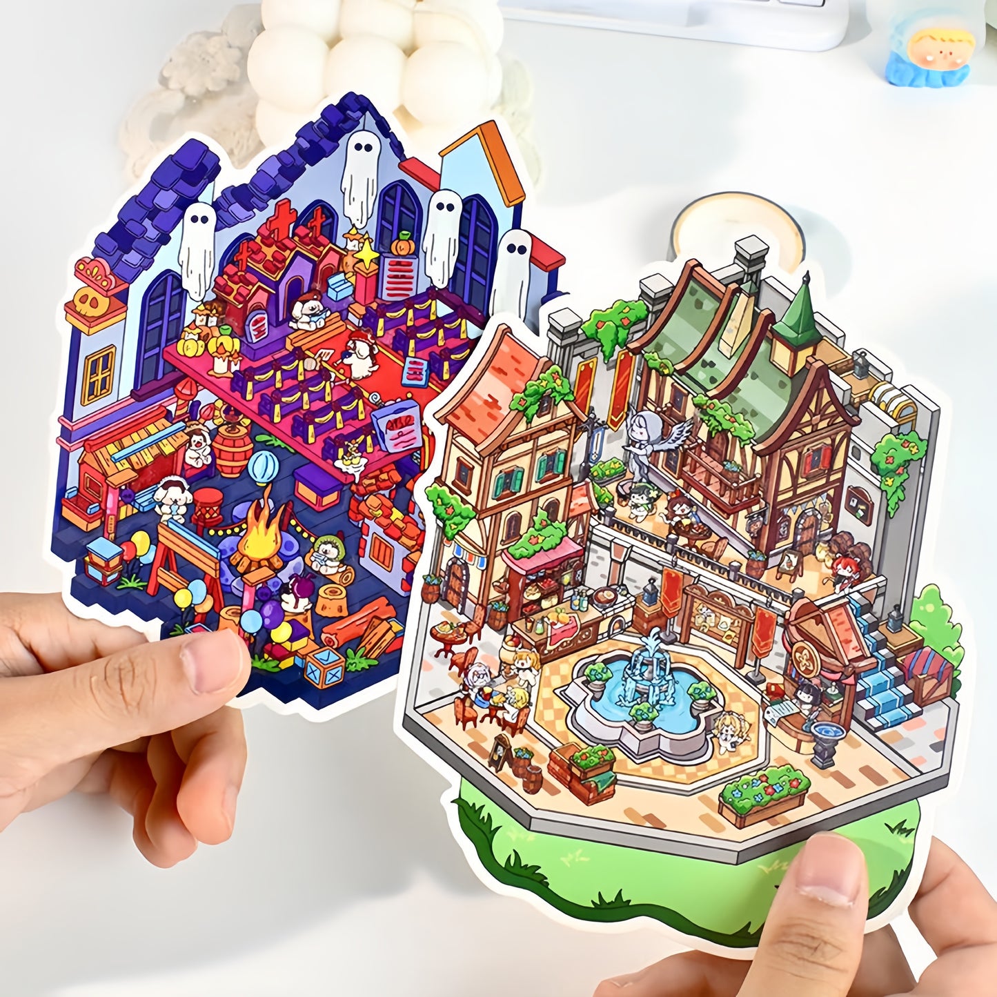 Gaming Series 3D Sticker | 4 Cute Miniature Scenes