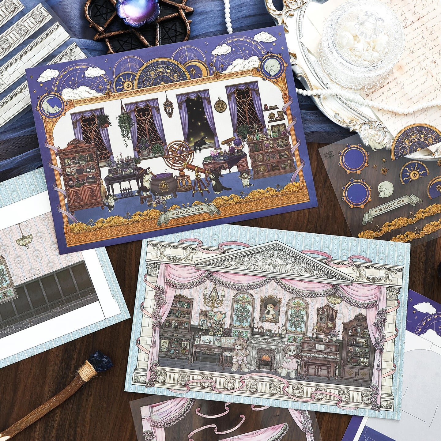 Magic Animal House 3D Sticker | 2 Cute Miniature Scenes