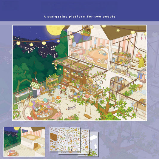 Evening Plans 3D Sticker | 3 Cute Miniature Scenes
