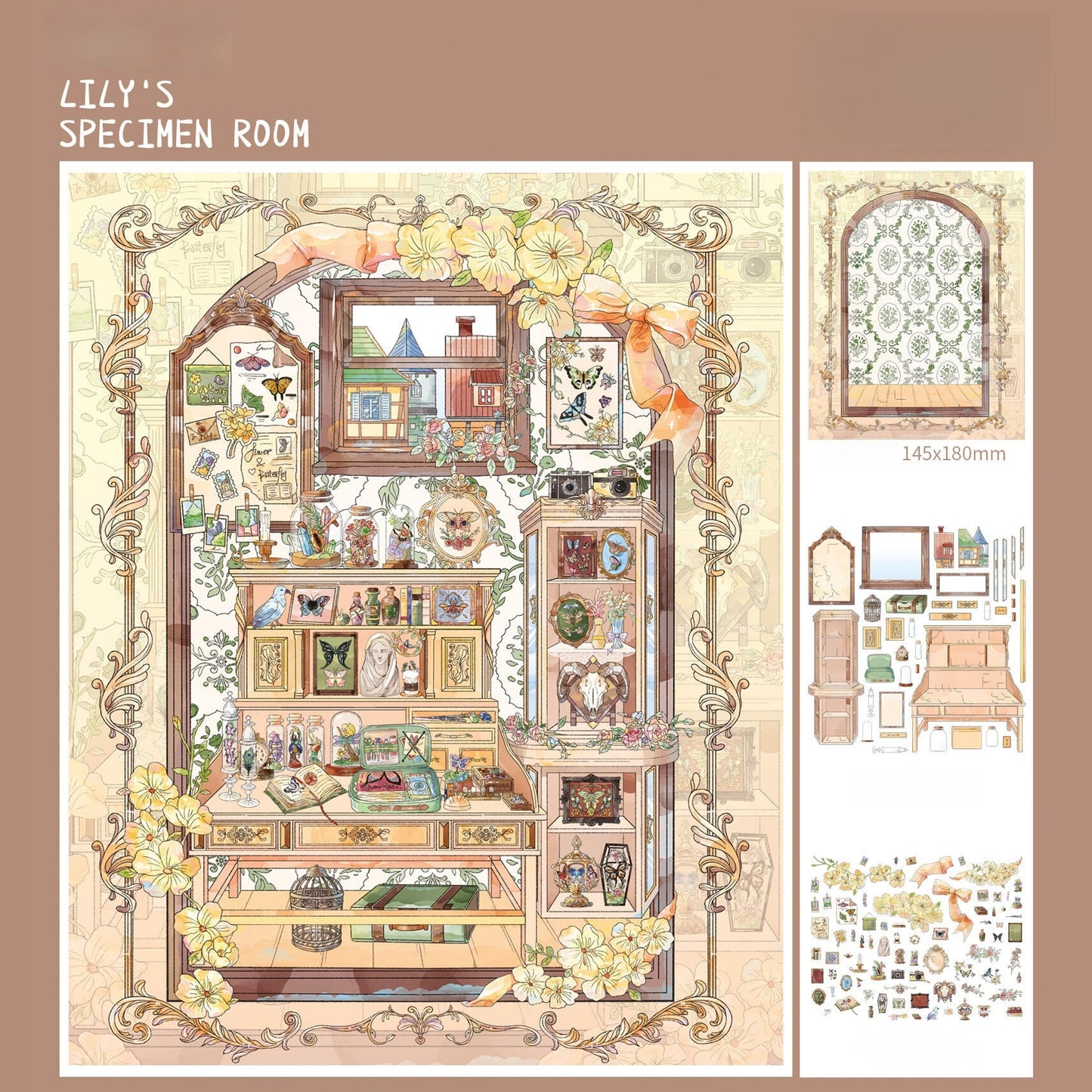 Lily‘s Room 3D Sticker | 4 Cute Miniature Scenes