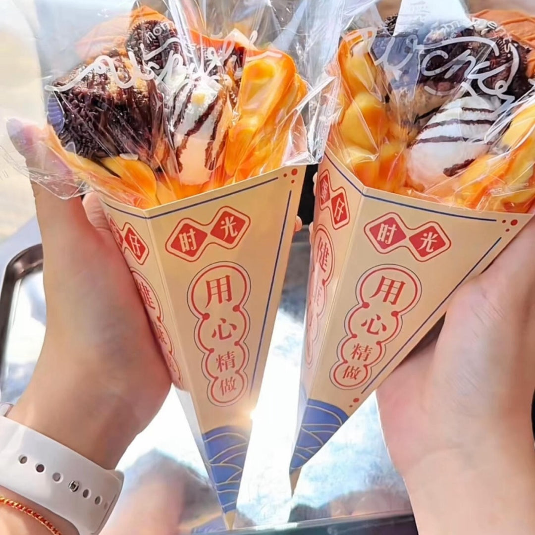Chocolate Ice Cream Egg Waffle Squishy
