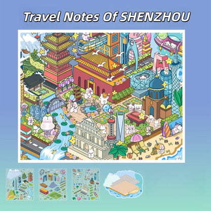Whimsical World 3D Sticker | 2 Cute Miniature Scenes