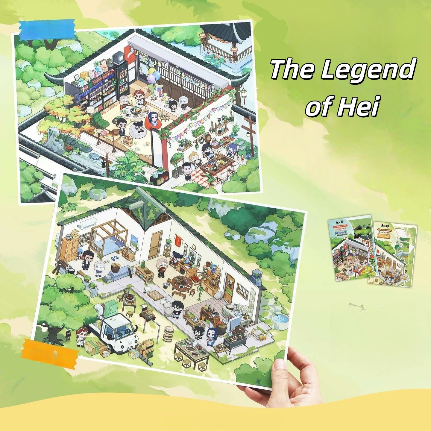 The Legend of Hei 3D Sticker | 2 Cute Miniature Scenes