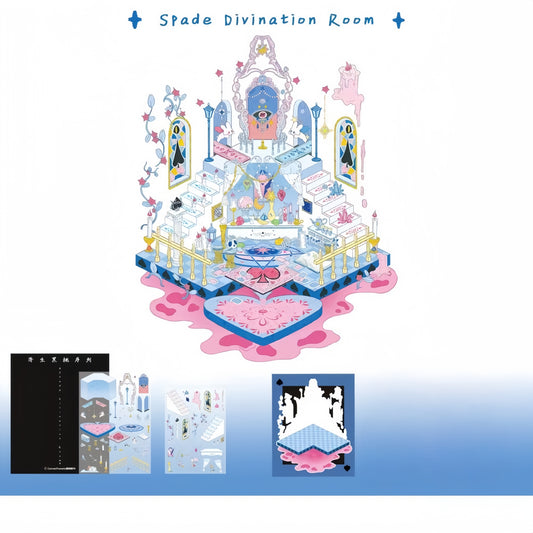 Poker Card Room 3D Sticker | 4 Cute Miniature Scenes