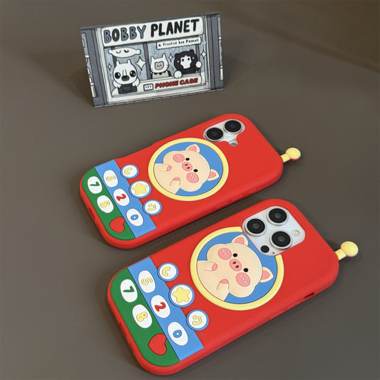 Cute Piggy Brick Phone Silicone Phone Case