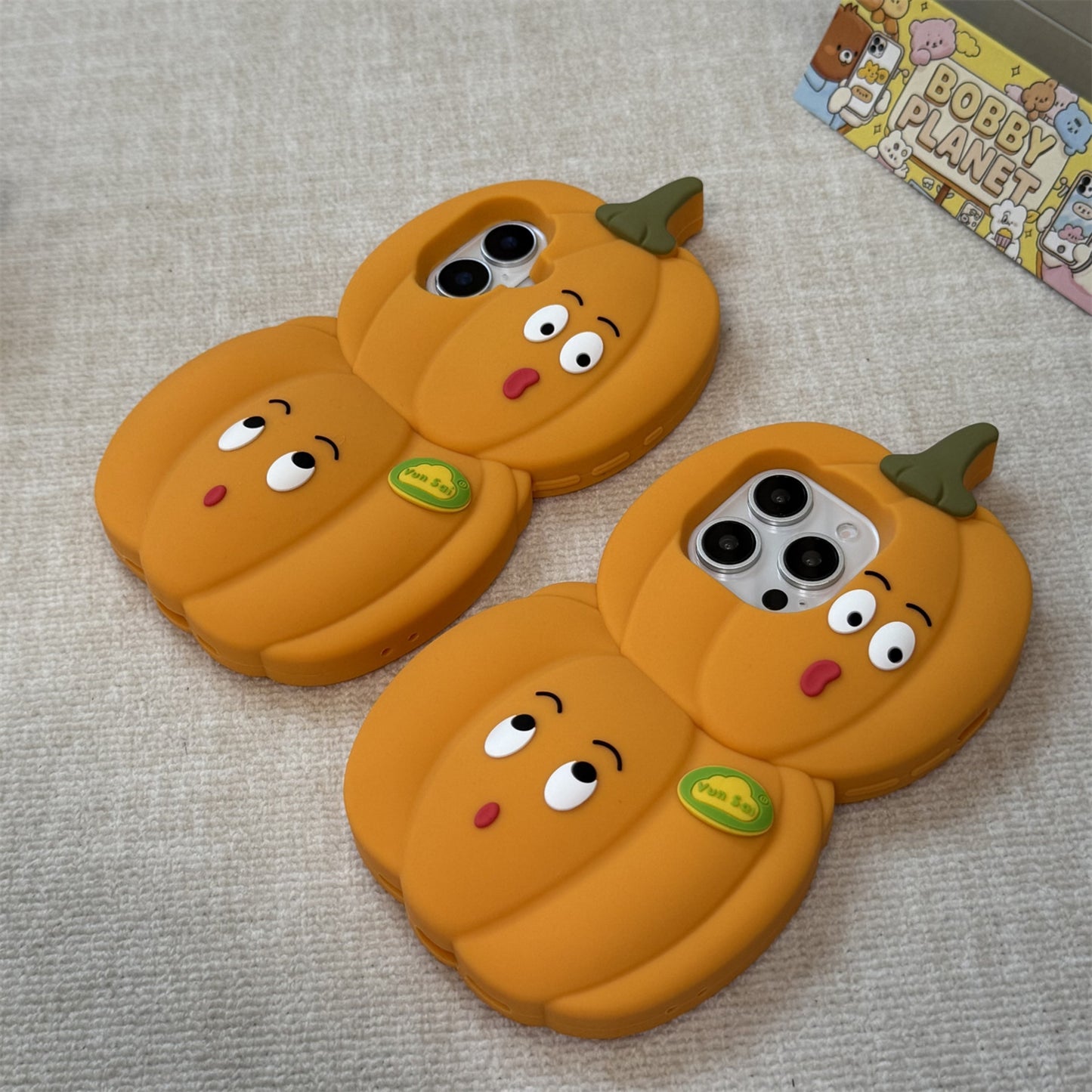 3D Pumpkin Silicone Phone Case