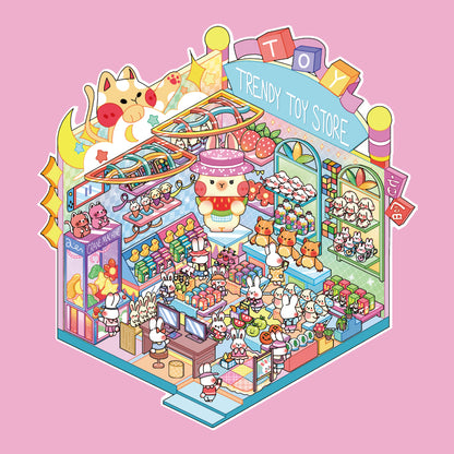 Dream Store 3D Sticker | 4 Cute Miniature Scenes