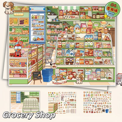 Shelf Display 3D Sticker | 4 Cute Miniature Scenes