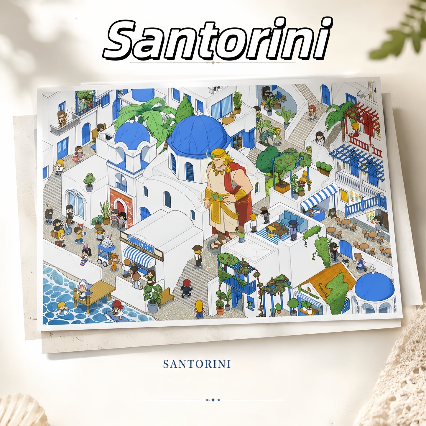 Santorini 3D Sticker