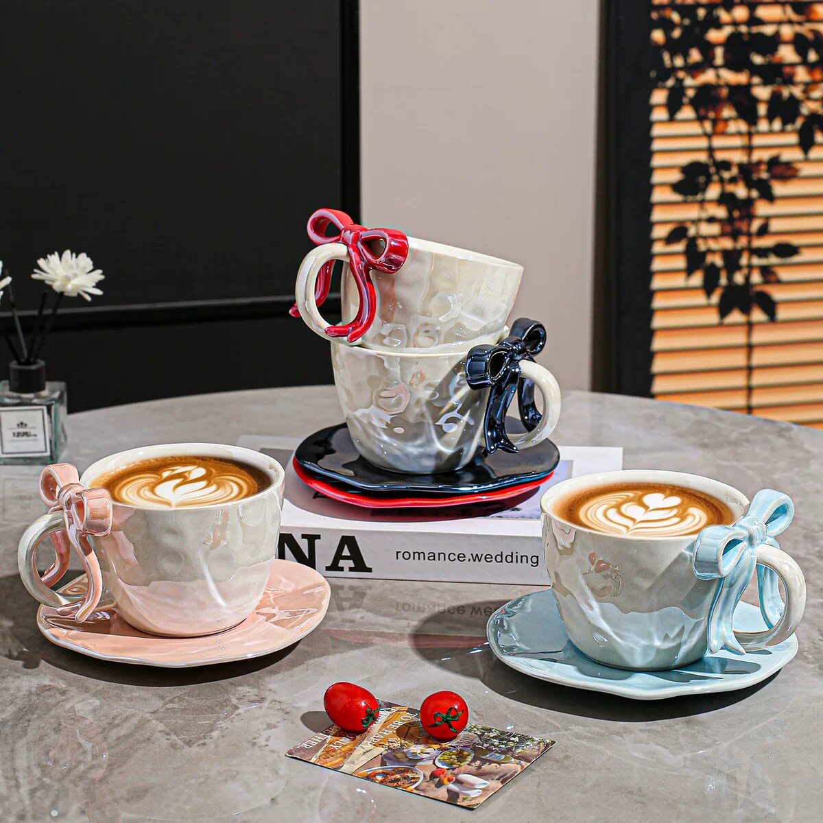 Ribbon Bow Ceramic Mug