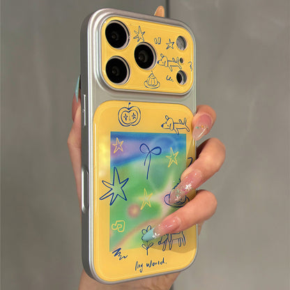Custard Yellow Green Gradient Dessert Puppy Acrylic Phone Case