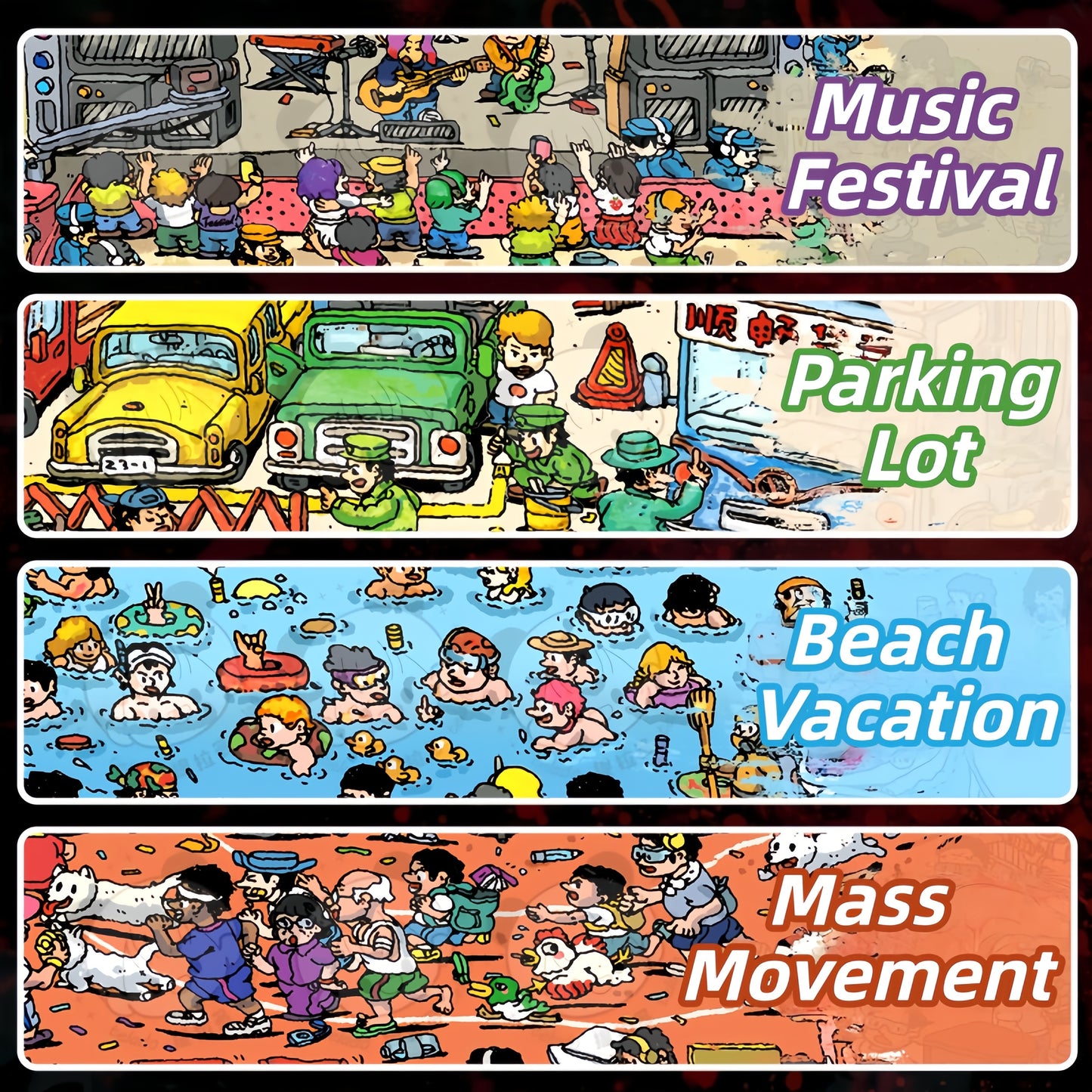 Entertainment Daily 3D Sticker | 4 Cute Miniature Scenes