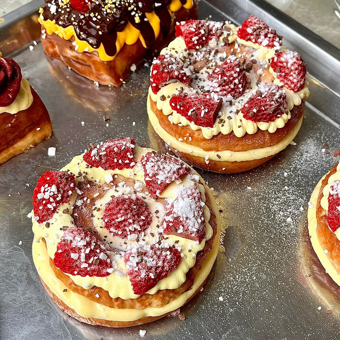 Large Bagel Strawberry Tart Squishy