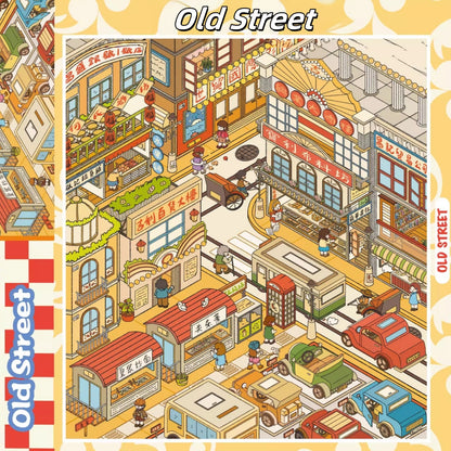 Old Times 3D Sticker | 2 Cute Miniature Scenes