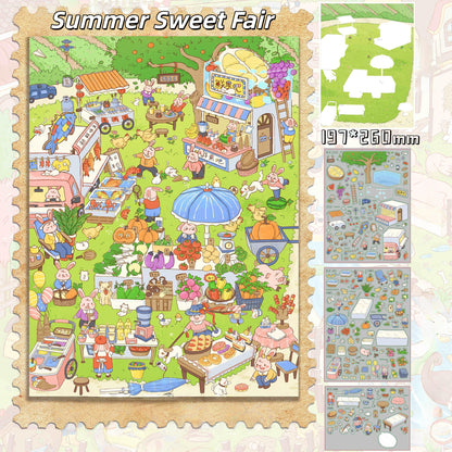 Antu’s Daily 3D Sticker | 4 Cute Miniature Scenes