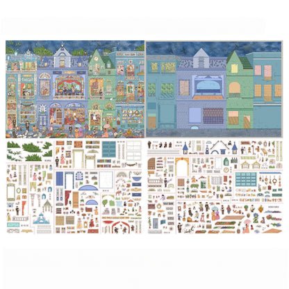 Rainy Day 3D Sticker | 4 Cute Miniature Scenes