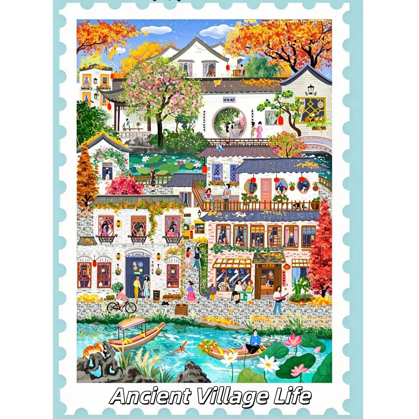Quiet Street 3D Sticker | 2 Cute Miniature Scenes