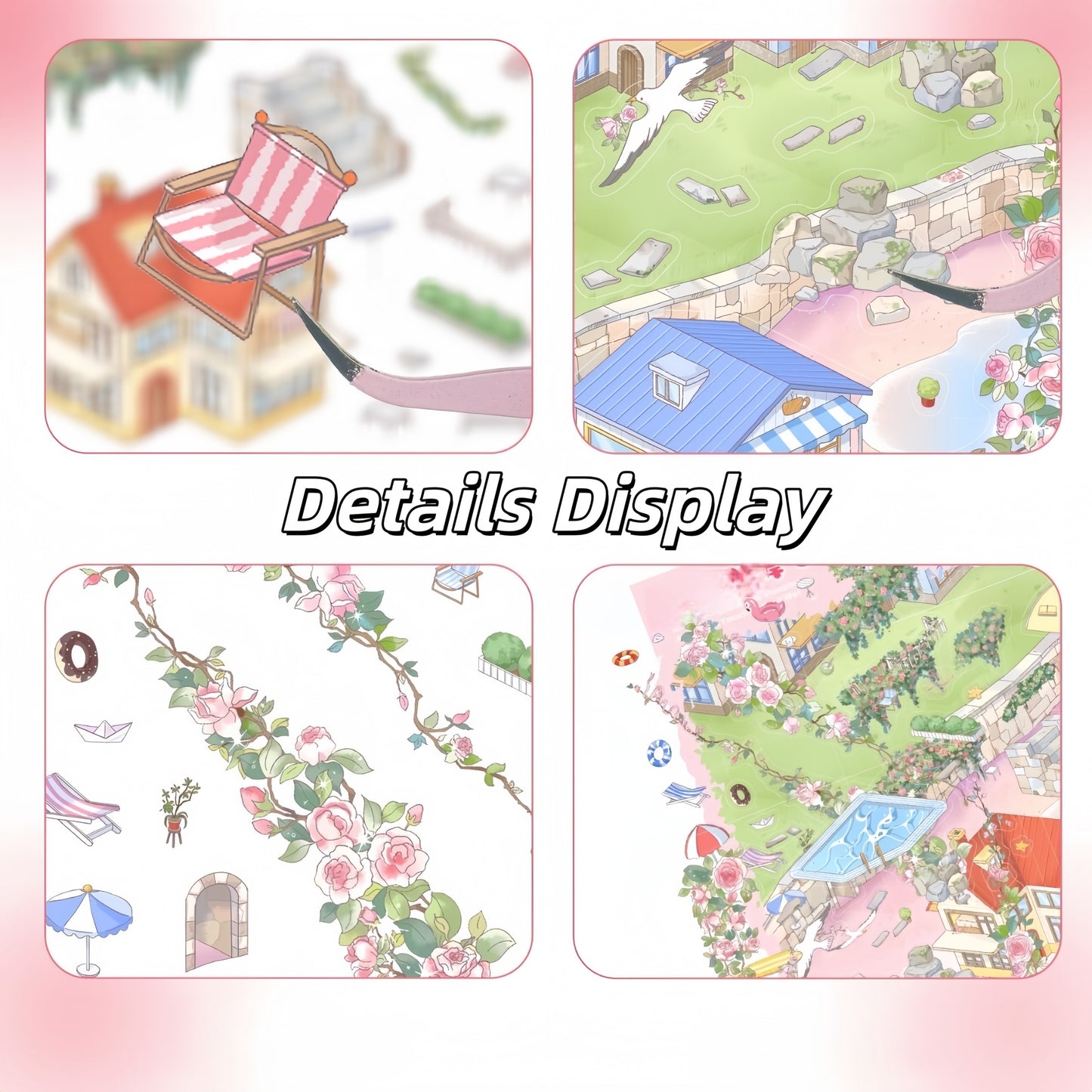 By the Coast of Roses 3D Sticker